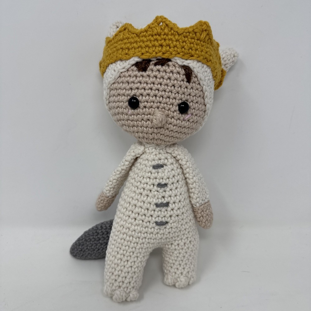 Amigurumi crocheted Stuffed Max From "Where The Wild Things" Are 10 Inches